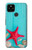 S3428 アクア 海星 貝 Aqua Wood Starfish Shell Google Pixel 4a 5G バックケース、フリップケース・カバー