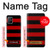 S2638 黒と赤のストライプ Black and Red Striped OnePlus 8T バックケース、フリップケース・カバー