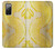 S2713 黄蛇の皮膚 グラフィックプリント Yellow Snake Skin Graphic Printed Samsung Galaxy S20 FE バックケース、フリップケース・カバー