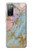 S3717 ローズゴールドブルーパステル大理石グラフィックプリント Rose Gold Blue Pastel Marble Graphic Printed Samsung Galaxy S20 FE バックケース、フリップケース・カバー