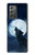 S3693 グリムホワイトウルフ満月 Grim White Wolf Full Moon Samsung Galaxy Z Fold2 5G バックケース、フリップケース・カバー