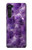 S3713 パープルクォーツアメジストグラフィックプリント Purple Quartz Amethyst Graphic Printed Motorola Edge バックケース、フリップケース・カバー