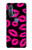 S2933 ピンクの唇のキス Pink Lips Kisses on Black Motorola Edge+ バックケース、フリップケース・カバー