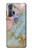 S3717 ローズゴールドブルーパステル大理石グラフィックプリント Rose Gold Blue Pastel Marble Graphic Printed Motorola Edge+ バックケース、フリップケース・カバー