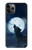 S3693 グリムホワイトウルフ満月 Grim White Wolf Full Moon iPhone 11 Pro バックケース、フリップケース・カバー
