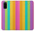 S3678 カラフルなレインボーバーティカル Colorful Rainbow Vertical Samsung Galaxy S20 バックケース、フリップケース・カバー