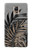 S3692 灰色の黒いヤシの葉 Gray Black Palm Leaves Samsung Galaxy Note 4 バックケース、フリップケース・カバー