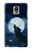 S3693 グリムホワイトウルフ満月 Grim White Wolf Full Moon Samsung Galaxy Note 4 バックケース、フリップケース・カバー