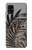 S3692 灰色の黒いヤシの葉 Gray Black Palm Leaves Samsung Galaxy A41 バックケース、フリップケース・カバー