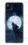 S3693 グリムホワイトウルフ満月 Grim White Wolf Full Moon Google Pixel 4a バックケース、フリップケース・カバー