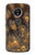 S3691 ゴールドピーコックフェザー Gold Peacock Feather Motorola Moto E5 Plus バックケース、フリップケース・カバー