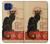 S2739 チャットノワール 黒猫 ヴィンテージ Chat Noir Black Cat Vintage Motorola One 5G バックケース、フリップケース・カバー
