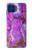 S2907 パープルターコイズ宝石グラフィックプリント Purple Turquoise Stone Motorola One 5G バックケース、フリップケース・カバー
