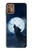S3693 グリムホワイトウルフ満月 Grim White Wolf Full Moon Motorola Moto G9 Plus バックケース、フリップケース・カバー