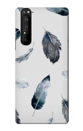 S3085 羽 Feather Paint Pattern Sony Xperia 1 III バックケース、フリップケース・カバー