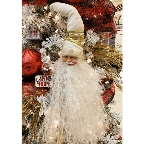 18" bearded Santa gold hat