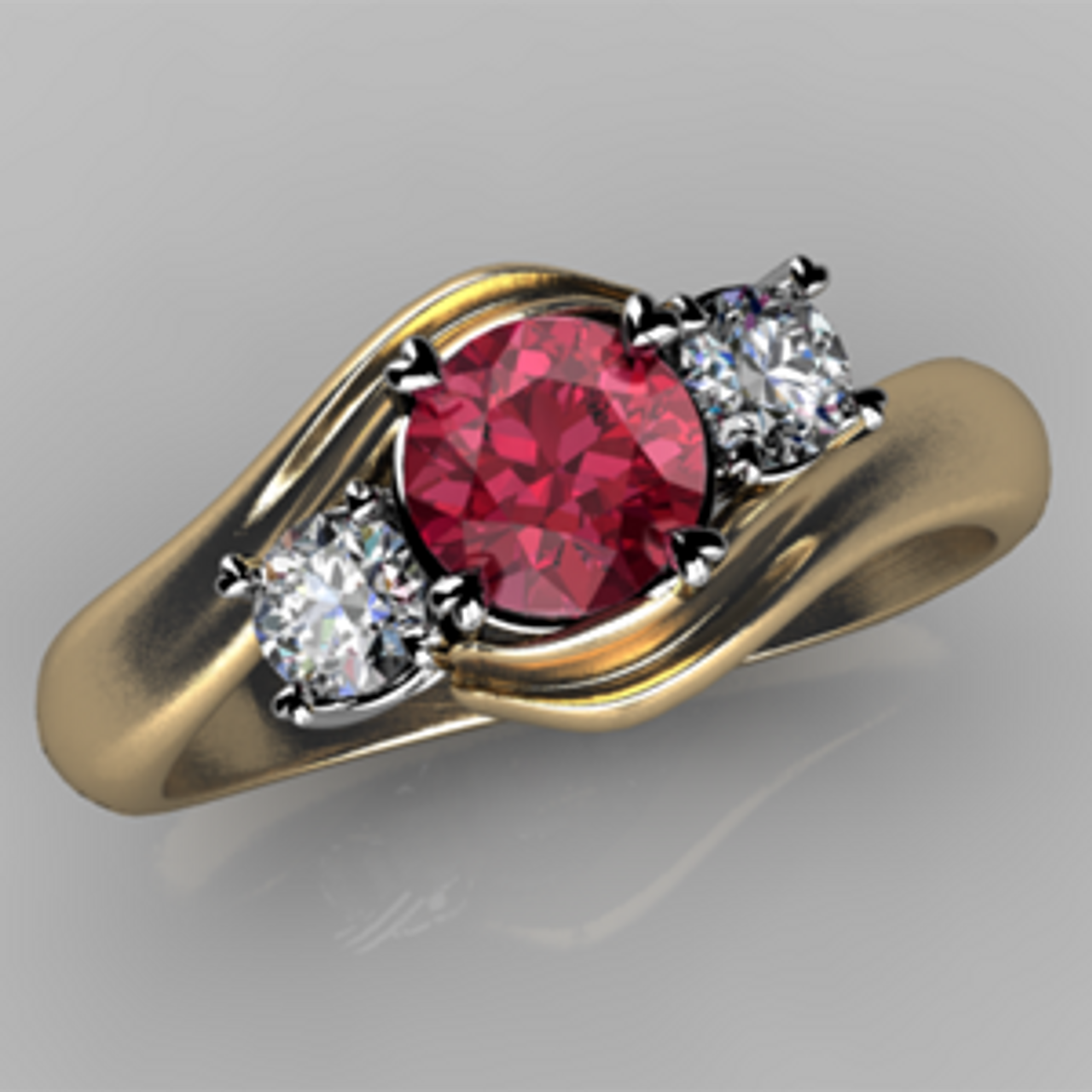 Pink sapphire and diamond ring