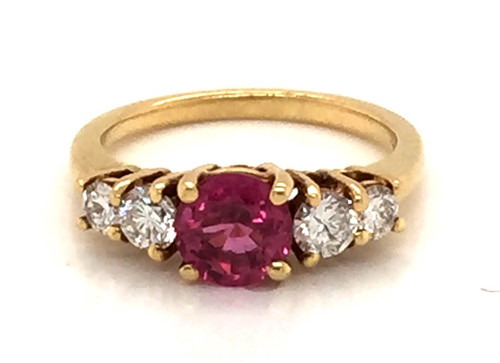 14kyg Pink Sapphire & Diamond Ring