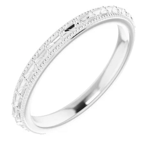 Platinum engraved vintage style band