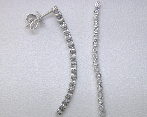 Custom design diamond line drop earrings