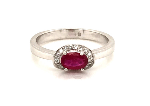 14kwg ruby and pave' diamond ring