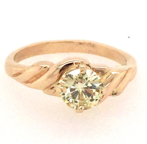 14kyg diamond solitaire with fluted band