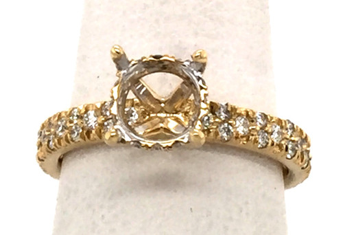 14kyg pave' diamond semi mount ring