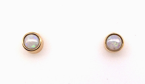 14kyg bezel set opal stud earrings