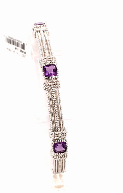 JR sterling bangle bracelet w/ Amethyst