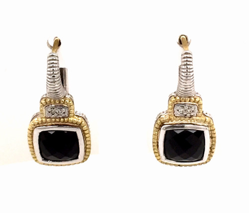 JR SS/18ky black onyx/diamond earrings