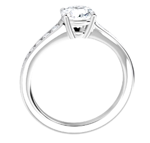 14Kw channel side diamonds engagement ring semi mounting only