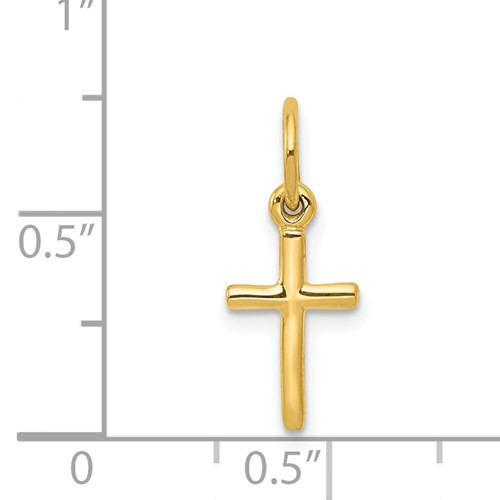 14kyg small solid cross pendant 18mm by 8mm