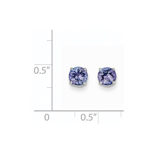 14kwg 5mm round Tanzanite stud earrings