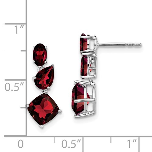 14kwg oval,pear shape,cushion cut garnet post earrings