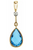14kyg bezel set 9x6mm pear Blue Topaz/0.015ct diamond pendant