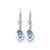 14kwg blue topaz 2cttw dangle leverback earrings