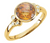 14kyg bezel set round Citrine (6) diamonds 0.07cttw ring