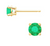 14kyg 4mm round faceted A quality Emerald stud earrings