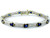 Custom design oval sapphire/diamond curved link bracelet