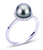 14 Karat white gold Tahitian pearl Halo style ring