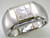 Custom design Gents square cluster PC diamond satin finish band