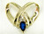Custom design "X" heart diamond/PS sapphire slide pendant