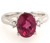 14kwg oval pink sapphire/2 diamond ring
