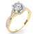 crossover style diamond semi-mount ring