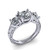 3 stone  engraved diamond ring