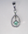 14kwg emerald and diamond pendant