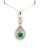 14kwg emerald and diamond pendant