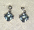 14kwg aqua and diamond earrings