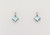 14kwg aqua and diamond earrings