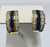18kyg channel set diamond/sapphire earrings